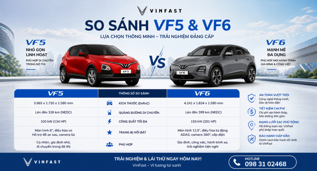 VF 5 hay VF 6 nếu chủ yếu đi Hà Nội?