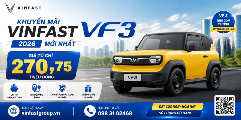 Giá VinFast VF3 sau khuyến mãi bao nhiêu?