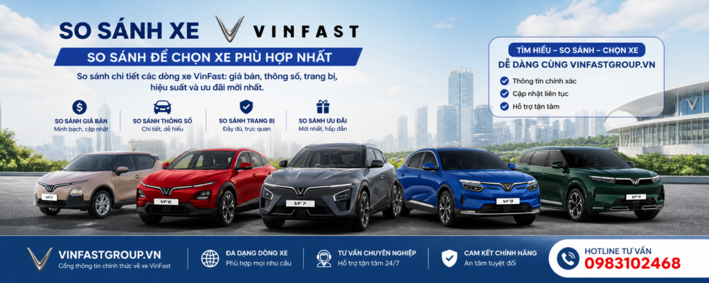 Bảng so sánh các dòng xe VinFast 2026