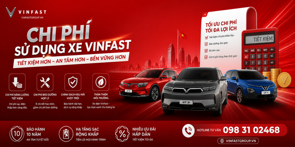 Chi phí sử dụng xe VinFast gồm những khoản nào?