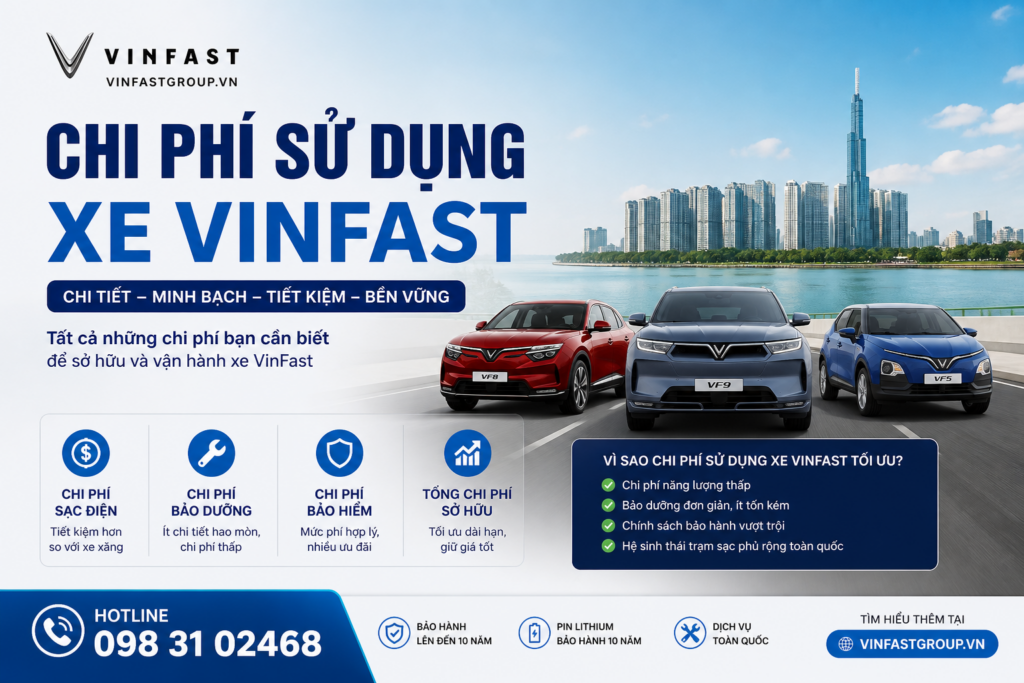 Chi phí sử dụng VinFast mỗi tháng khoảng bao nhiêu?