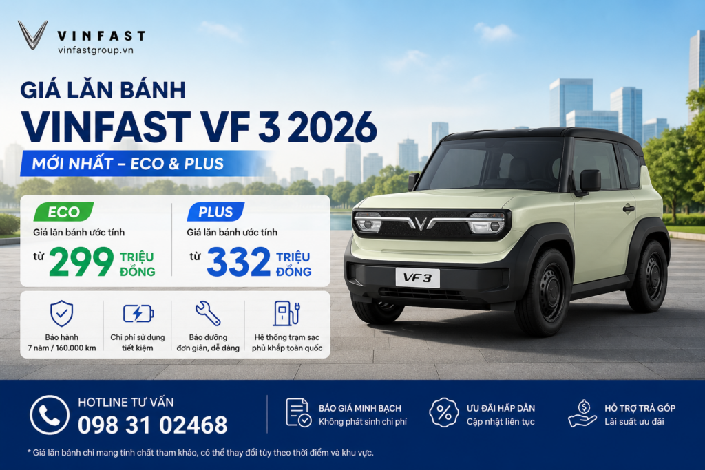 Giá lăn bánh VinFast VF 3 tại Hà Nội