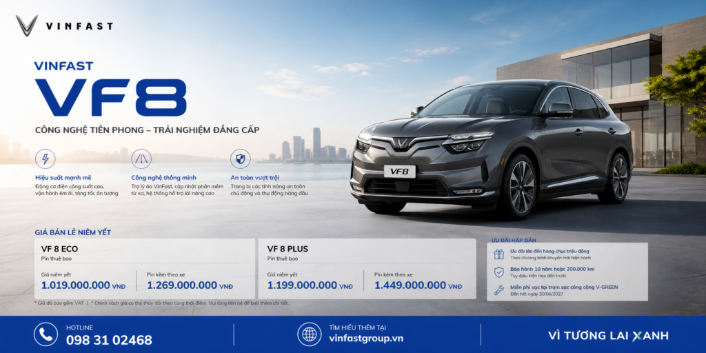 Bảng giá VinFast VF 8 tháng 8/2026