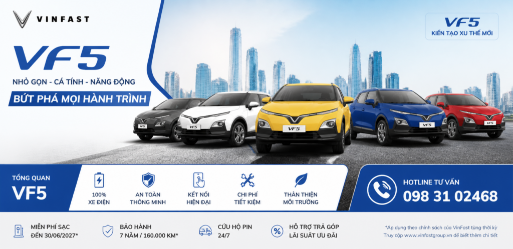 Chi tiết chi phí lăn bánh VinFast VF5 tại Hà Nội